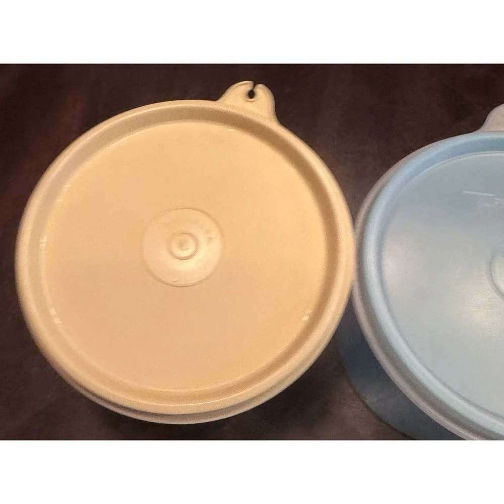 Set of 2 Vintage Tupperware Round Storage Containers 4623B-1. 250-20